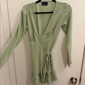 ASOS US 4 Green Wrap Dress